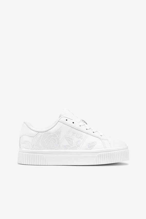 Zapatillas Fila Mujer Blancas / Blancas / Blancas - Panache White Floral Embroidered - España 613894